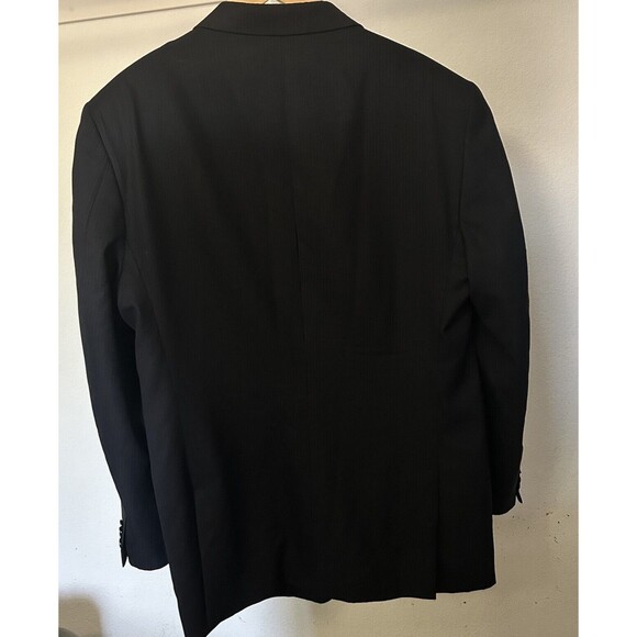 Joseph Abboud Super 120's Black 2 PC Suit 44L/W38 100% Wool USA Made Pant 38x30 - Picture 2 of 13